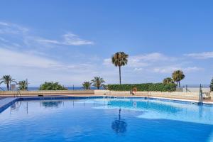 a large swimming pool with palm trees in the background at Mirador del Mar in Torrox Costa