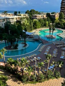 an aerial view of the pool at a resort at Dreamland Oasis apartment Chakvi in Chakvi