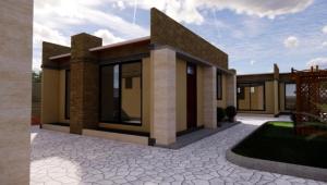 a small house with a patio in front of it at Karatu Boutique Lodge in Karatu