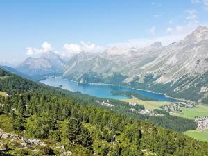 a view of a lake in the mountains at Apartment 4 Bettwohnung by Interhome in Sils Maria