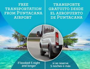 a collage of images of a white van on the road at PASADENA VIBES - VILLAS and SUITES - playa LOS CORALES in Punta Cana