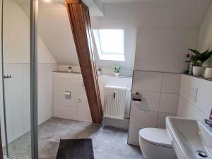 a bathroom with a toilet and a sink at Holiday Home L by Interhome in Kövenig
