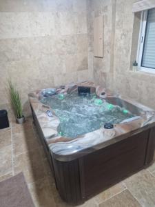 a jacuzzi tub in a bathroom at Petit appartement avec jacuzzi in Bédarrides