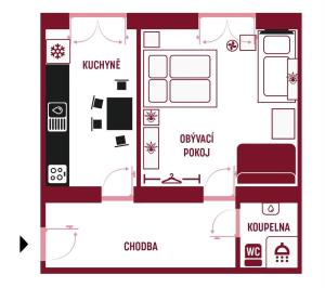 a floor plan of a house at Centrum apartment in Brno +11 photos