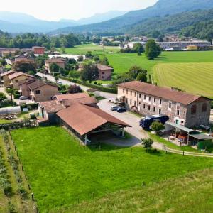 an aerial view of a small village with a building at Cascina Volpi in Montegrino Valtravaglia