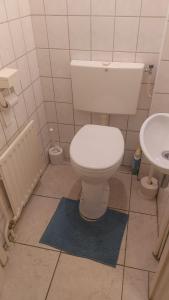 a bathroom with a white toilet and a sink at Brothers Homestay in Best +14 photos