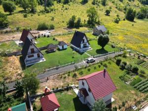 an aerial view of a small village with houses at Veruša - Maksim's house in Veruša