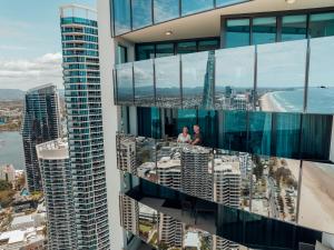 a view of the city from the top of a skyscraper at Peppers Soul Surfers Paradise in Gold Coast +144 photos