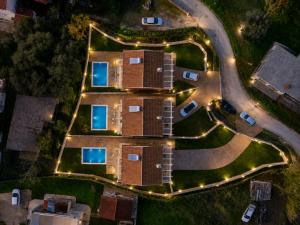 an overhead view of a house with lights at Efilenia Luxury Villas in Corfu