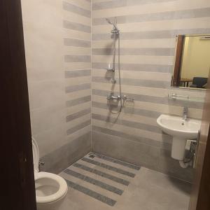 a bathroom with a toilet and a sink at Golden Seasons Rose in Salalah +17 photos