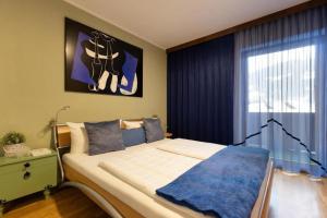 a bedroom with a bed and a window at Ferienwohnung Bonny in Schlitters