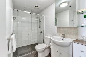 Koupelna v ubytování SKD Suites
