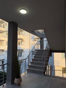 a view of a staircase in a building at Vila Kledi in Shëngjin