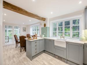 a kitchen with a sink and a counter at Misdale House in Louth