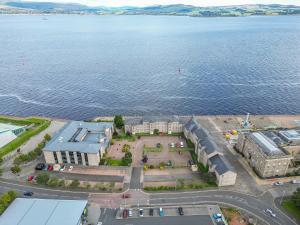 an aerial view of a large body of water at Ocean Quay in Greenock