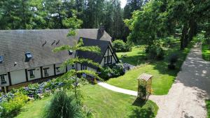 an aerial view of a house with a garden at L'abri des Côtes - Veules les Roses in Pleine-sève