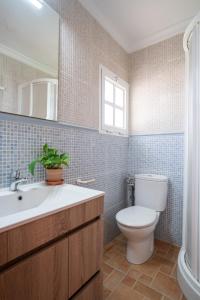 a bathroom with a toilet and a sink at La Huertina C2 in Zahora +5 photos