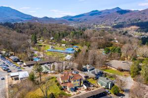 an aerial view of a home in the mountains at Prospect Hill on Main in Waynesville