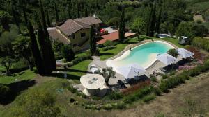 an aerial view of a house with a swimming pool at B&B casa73 in Cicerale