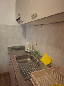 a kitchen counter with a sink and a sink at Tivoli Apartment in Ičići