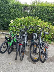 a group of bikes parked next to each other at La Maison Du Lac in Doussard