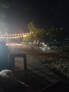 a view of a parking lot at night at Rest &Rejoice in Bamboo Market