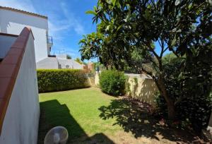 a yard with a tree and a fence at Casa Iole in Budoni +2 photos