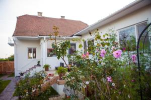 una casa con un jardín delante de ella en Engels Landhaus Suite, en Mörbisch am See