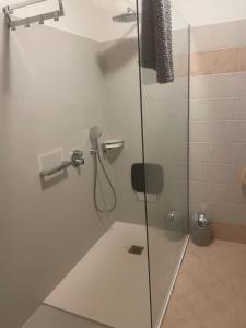 a shower with a glass door in a bathroom at LeRose in Cadine +10 photos