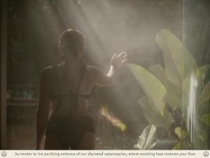 a woman is standing in the rays of light at Kantawa Refugio de Bienestar in El Zaino +56 photos