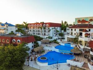 an aerial view of a resort with a swimming pool at Hotel Croma Sosua Beach in Sosúa