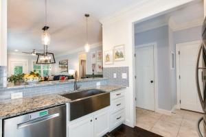 a kitchen with a sink and a counter at Blue Ridge Haven in Black Mountain
