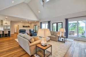 a living room with a couch and a table at Mountain Majesty in Mill Spring