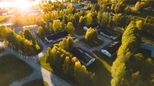 an aerial view of a house with trees at Nilimella Camping & Resort in Sodankylä
