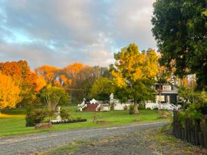 a home in the fall with a driveway at MoonWillow Manor in Dairy Flat