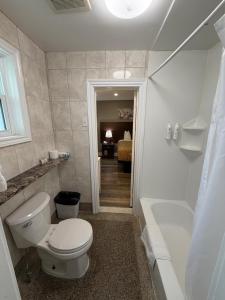 a bathroom with a toilet and a bath tub at Perth Plaza Inn & Suites in Perth +51 photos
