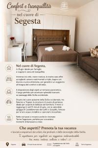 a flyer for a hotel room with a bed at Nel cuore di Segesta in Calatafimi