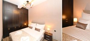 two pictures of a bedroom with a bed at Casa Nuova in Kotor +66 photos
