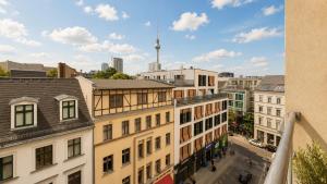 a view of the city from a building at URBAN FLATS Berlin in Berlin