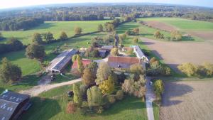 an aerial view of a house in a field at Chambres d'hôtes Ferme de Sardonnet in Allouis