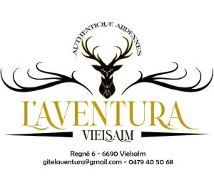 a logo for a restaurant with a deer head at Gîte L'Aventura in Vielsalm +42 photos
