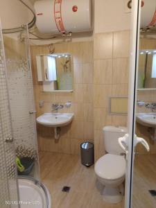 a bathroom with a toilet and a sink at Апартамент 310 in Primorsko
