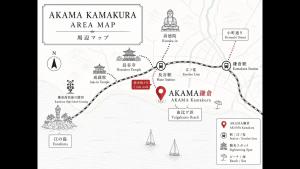 a map of the akkinai kawasaki area map at AKAMA Kamakura in Kamakura