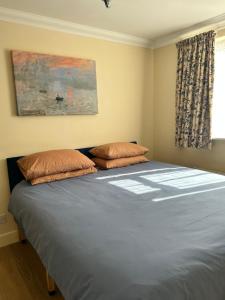 a bed with two pillows in a bedroom at Montrose Guest House in Romford
