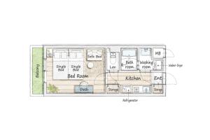 a floor plan of a rv at Miroku Nagoya in Minami-sotoborichō