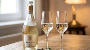 two glasses of white wine on a table at Villasobota in Rimavská Sobota