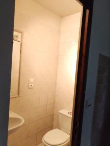 a bathroom with a toilet and a sink at Maison indépendante studio calme et confort in Ervauville