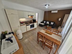an aerial view of a kitchen and a living room at Fenyves Ferienhaus 2 **** in Balatonfenyves