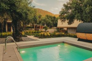 a swimming pool in the middle of a yard at My Secret Mojo, Private Luxury Retreat Near the Beach in Lefkada