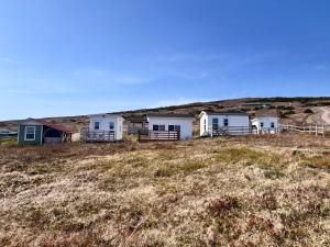 a row of houses in a field of grass at Les Cabanes du Cap in Miquelon
